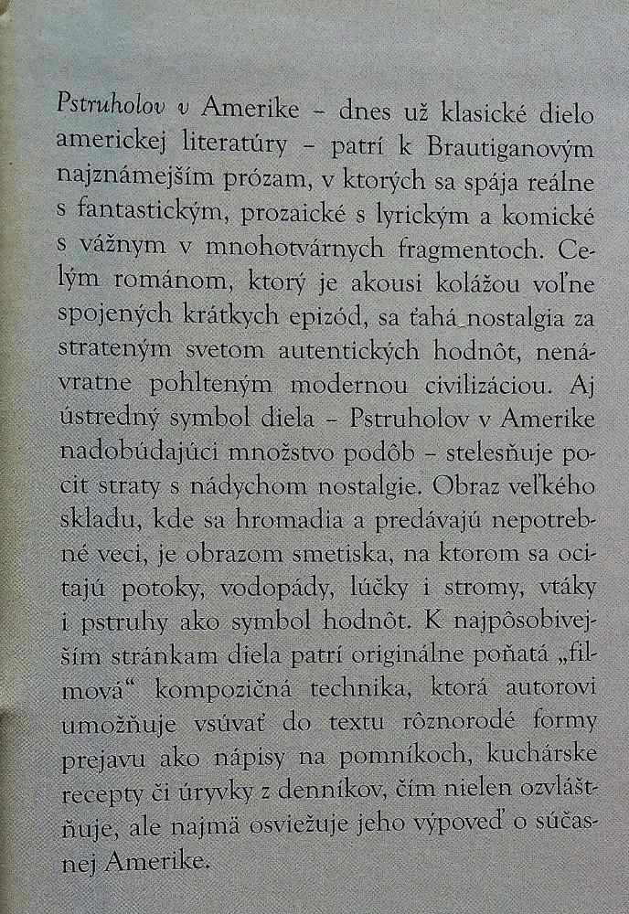 Pstruholov v Amerike / Svetová knižnica SME 20. storočie - zväzok č. 25