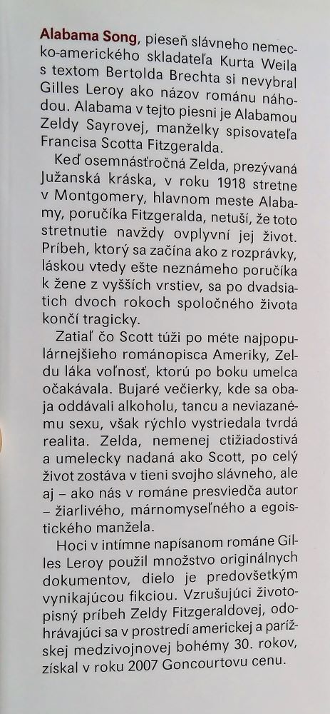 Alabama Song / Príbeh Zeldy Fitzeraldovej