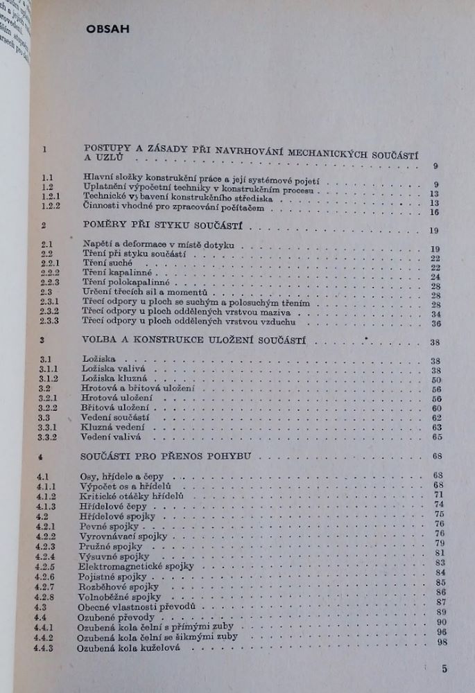 Základní mechanické součásti přístrojú