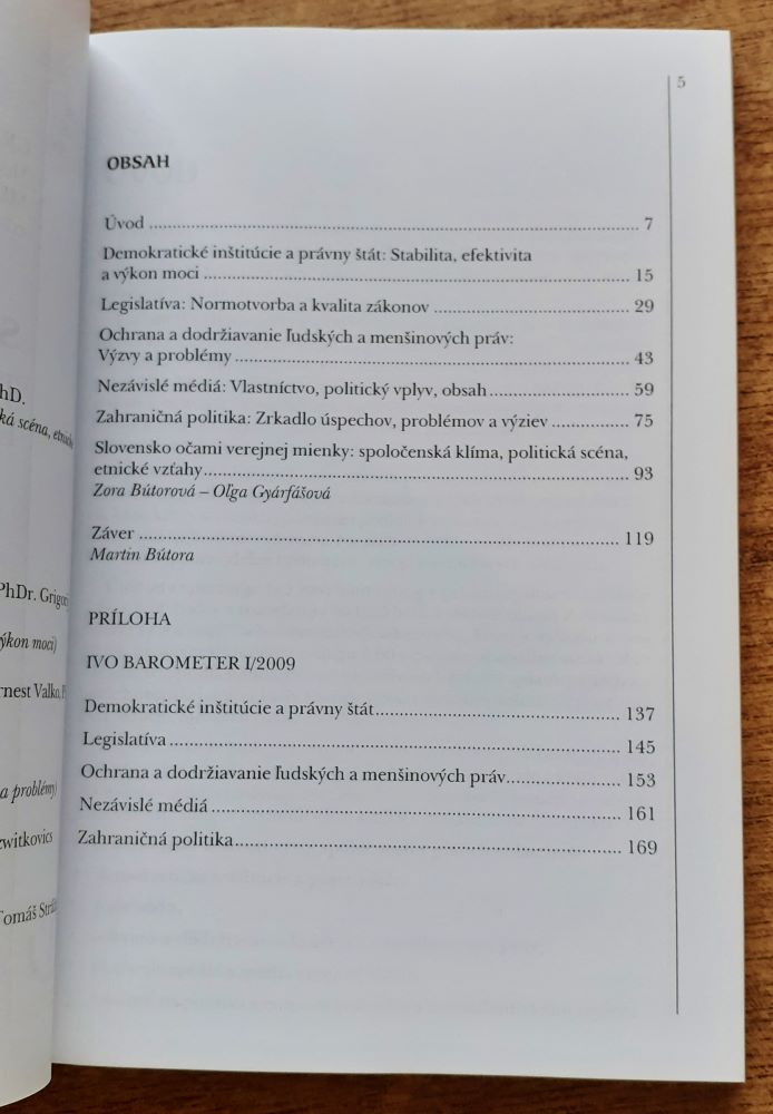 Trendy v kvalite demokracie / Slovensko 2008 / 1/2009