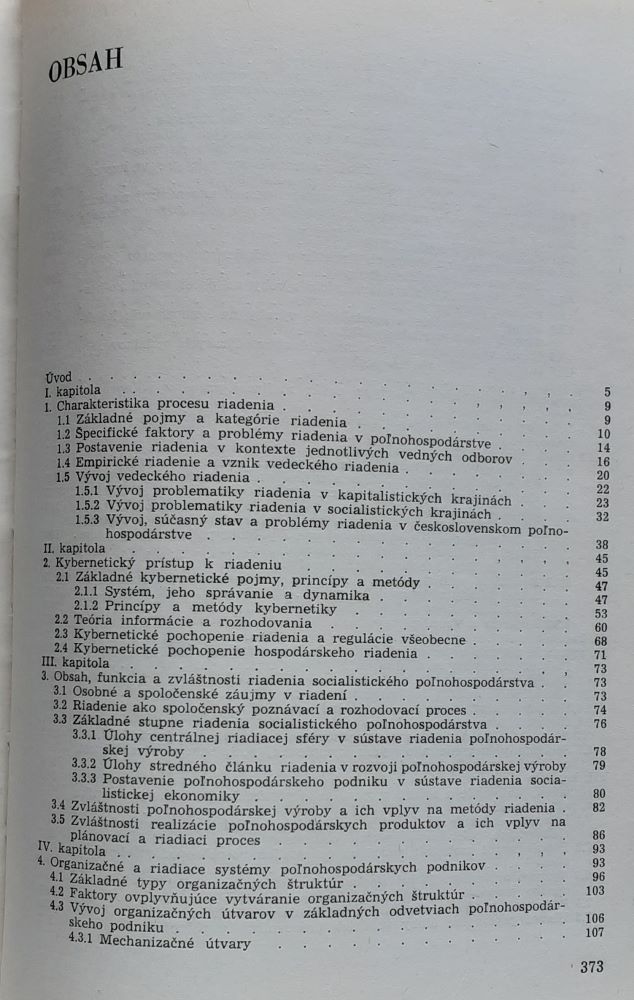 Základy riadenia v poľnohospodárstve