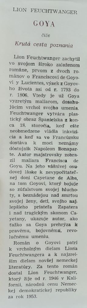 Goya čiže Krutá cesta poznania 1. 2.