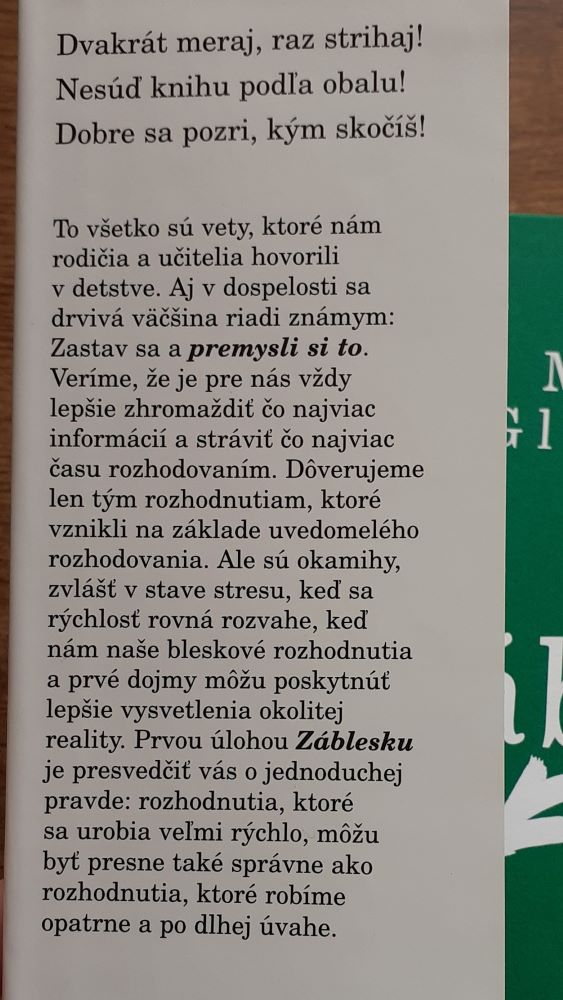 Záblesk / Ako myslieť bez rozmýšľania