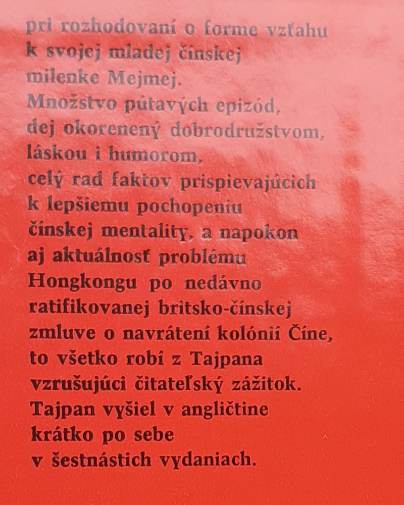 Tajpan / Román o Hongkongu