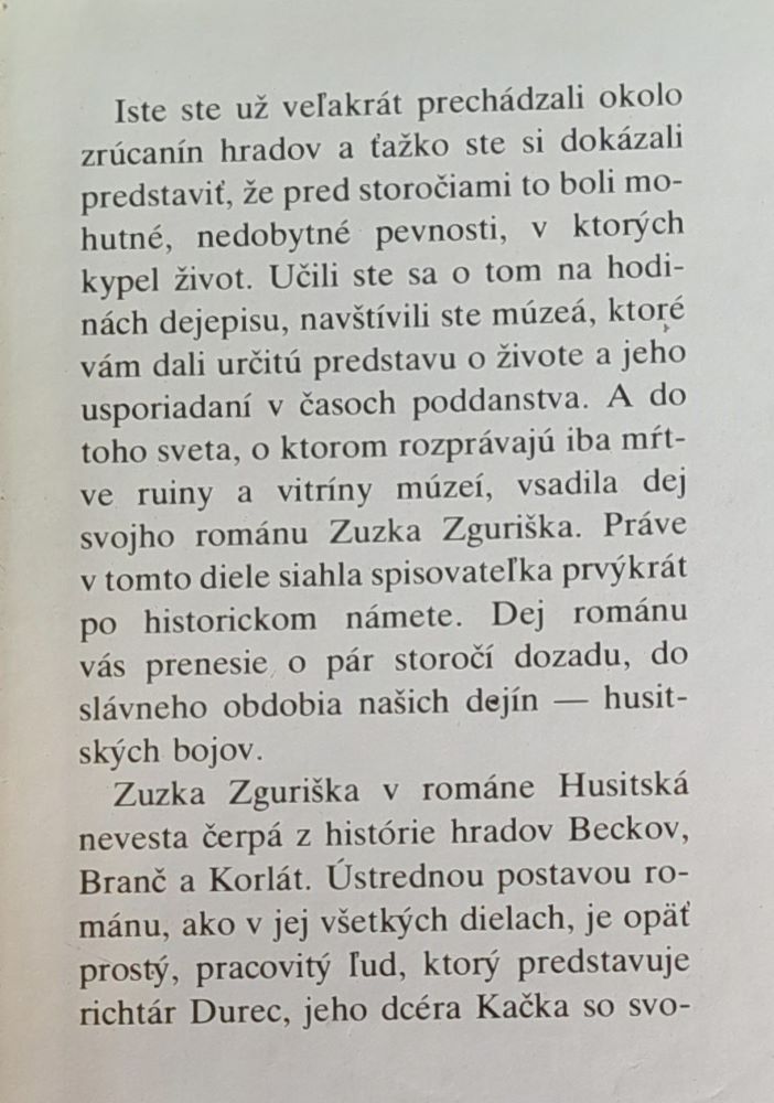 Husitská nevesta / historický román 1. diel