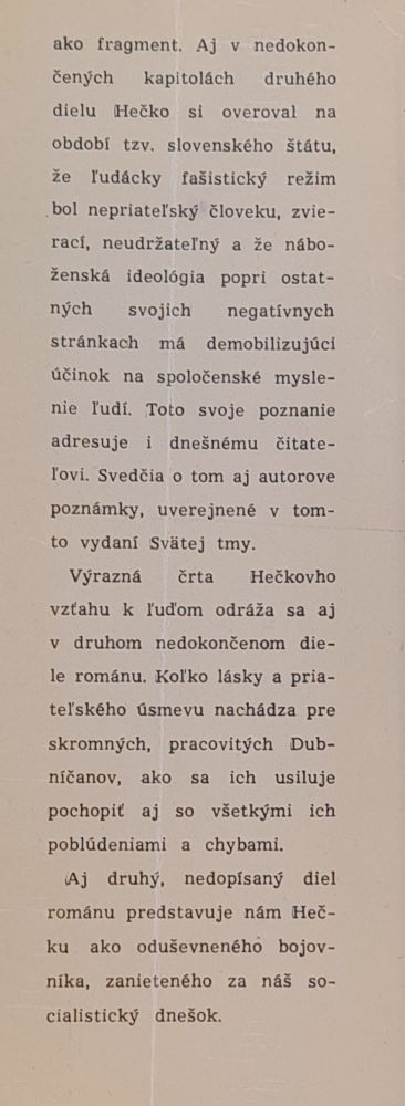 Svätá tma / 1. diel a fragment 2. dielu