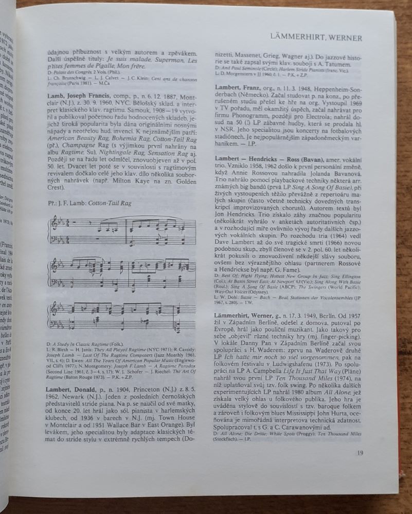 Encyklopedie jazzu a moderní populární hudby L-Ž / Část jmenná - světová scéna