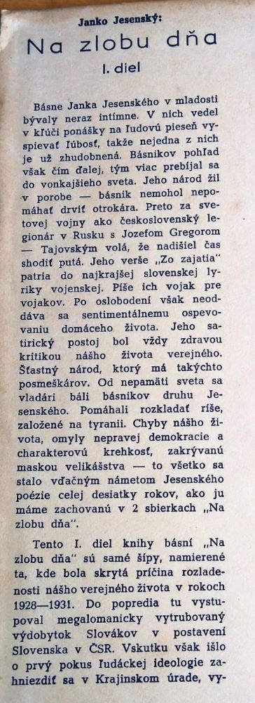 Na zlobu dňa I.
