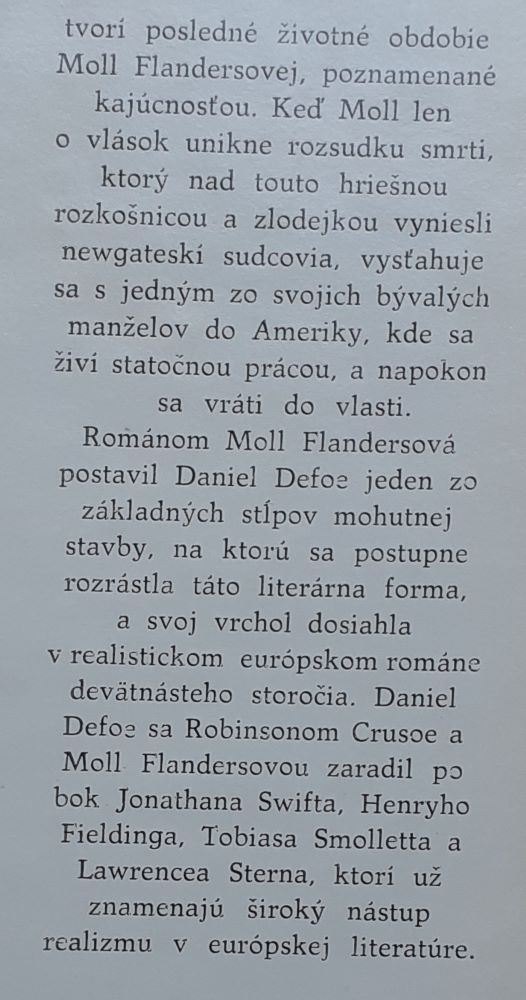 Moll Flandersová / Defoe