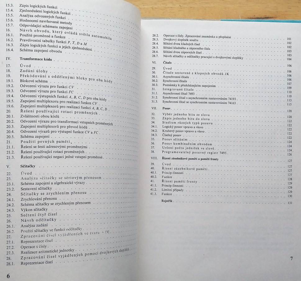 Od logických obvodú k mikroprocesorúm II / Přímé použití základních obvodú