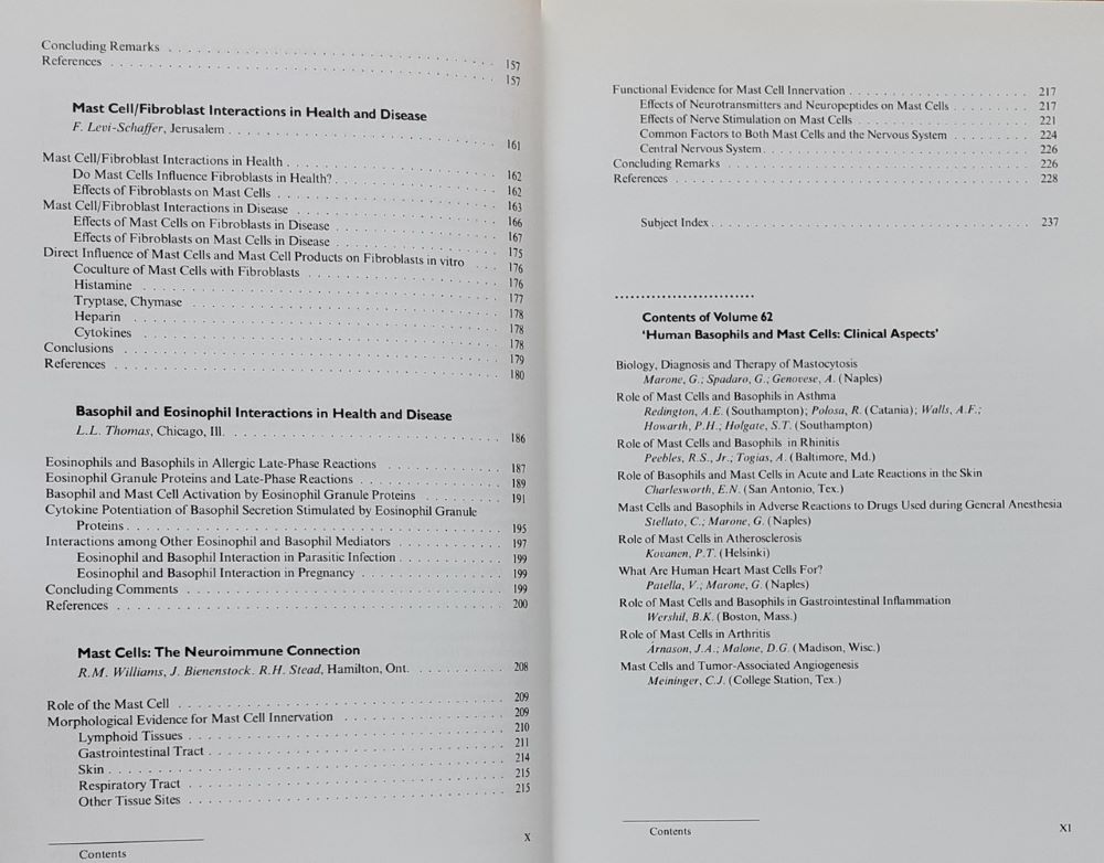 Human Basophils and Mast Cells Biological Aspects