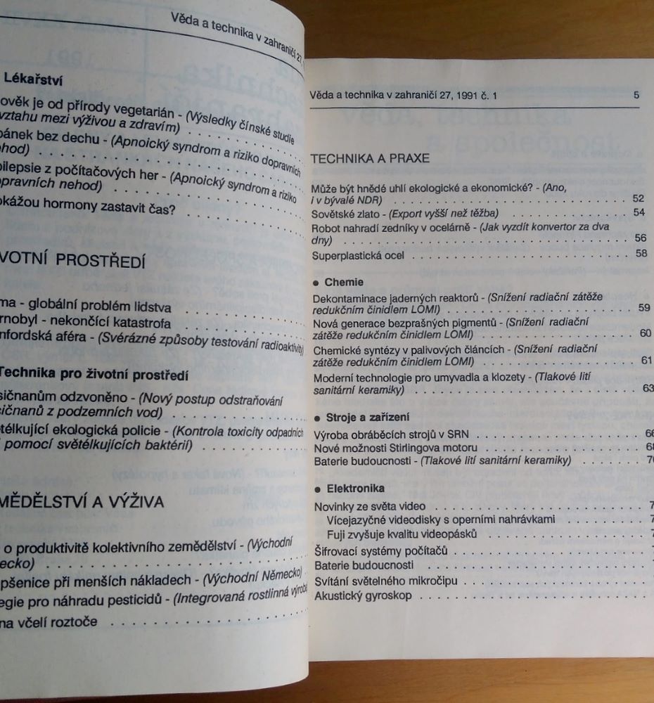 Věda a technika v zahraničí / Komplet ročník 1991