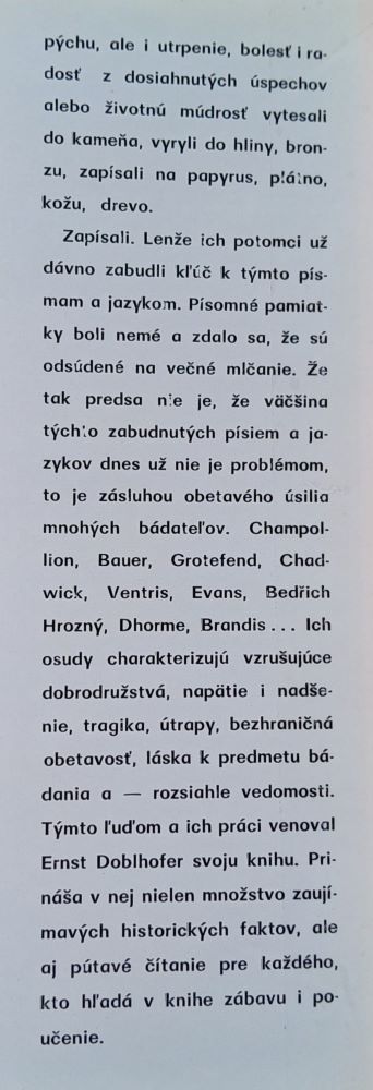 Od obrázkov k písmu / Rozlúštenie zabudnutých písem a jazykov / Malá moderná encyklopédia