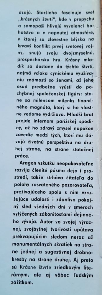 Krásne štvrte / Druhý diel románového cyklu Skutočný svet / Louis Aragon
