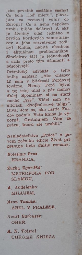Kráľ tragačov / Upton Sinclair / Edícia Život