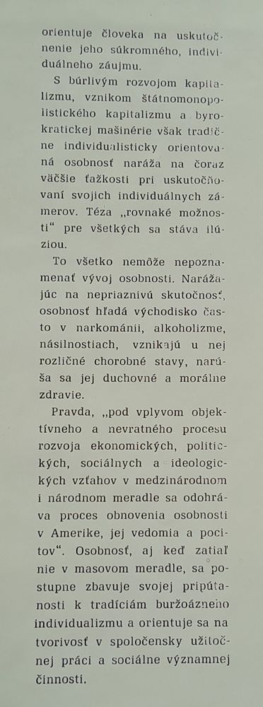 Osobnosť v USA / Kritika buržoáznej ideológie a revizionizmu