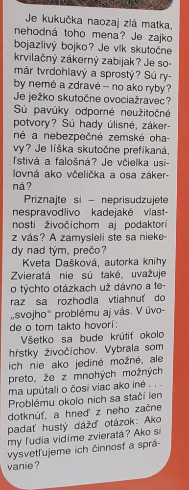 Zvieratá nie sú také