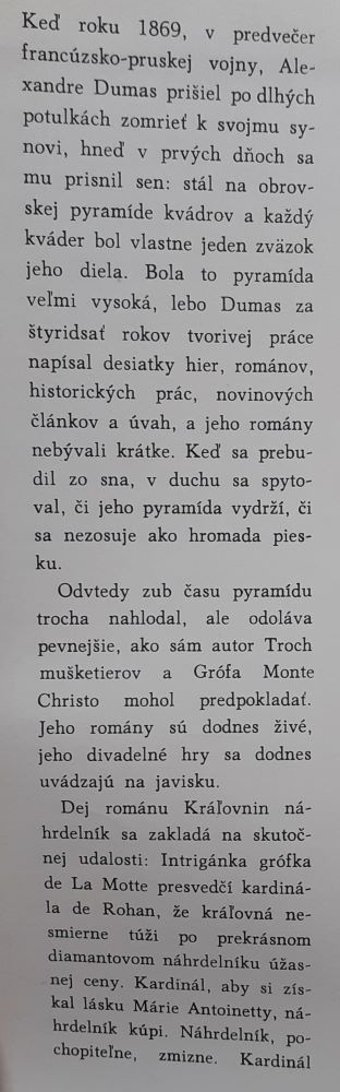 Kráľovnin náhrdelník 1. 2. / Dumas