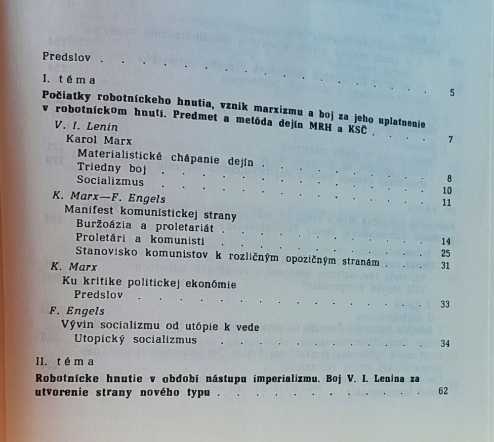 Čítanka k dejinám medzinárodného robotníckeho hnutia a komunistickej strany Československa / Študijná pomôcka pre vysoké školy