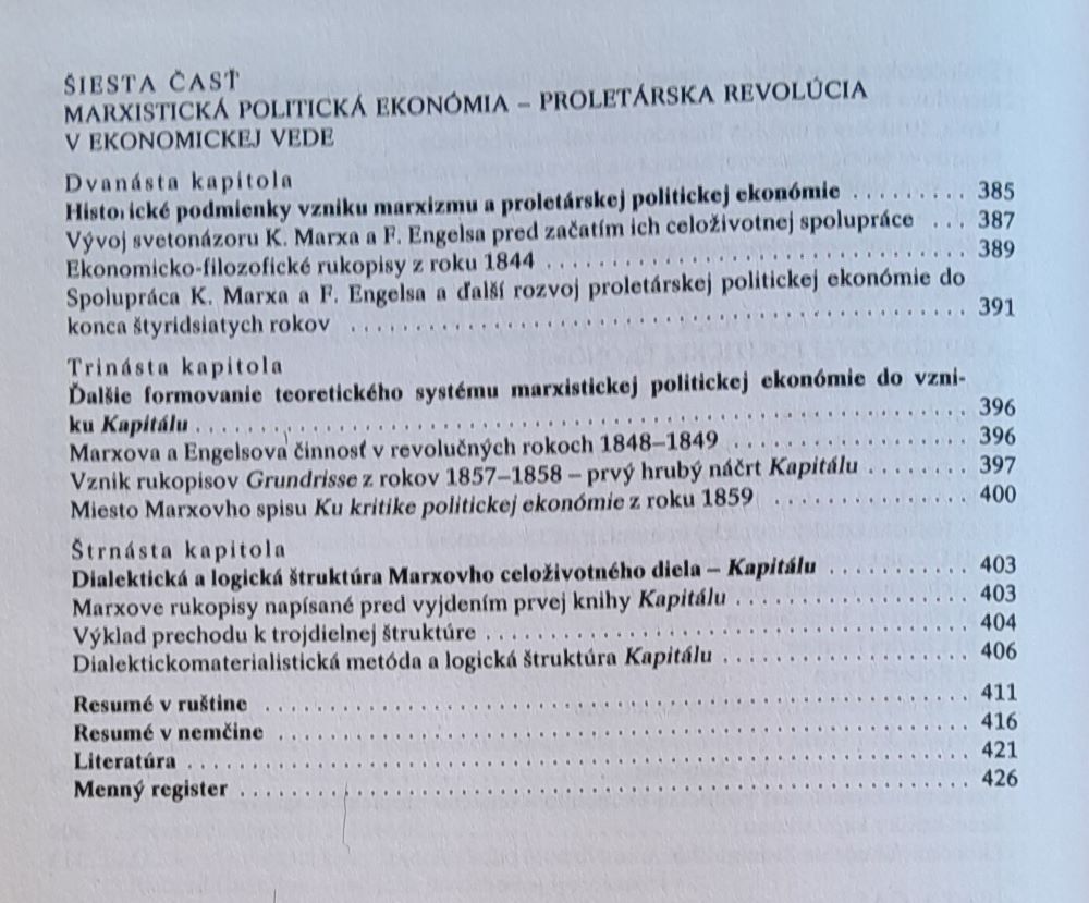 Náčrt dejín politickej ekonómie do sedemdesiatych rokov 19. storočia