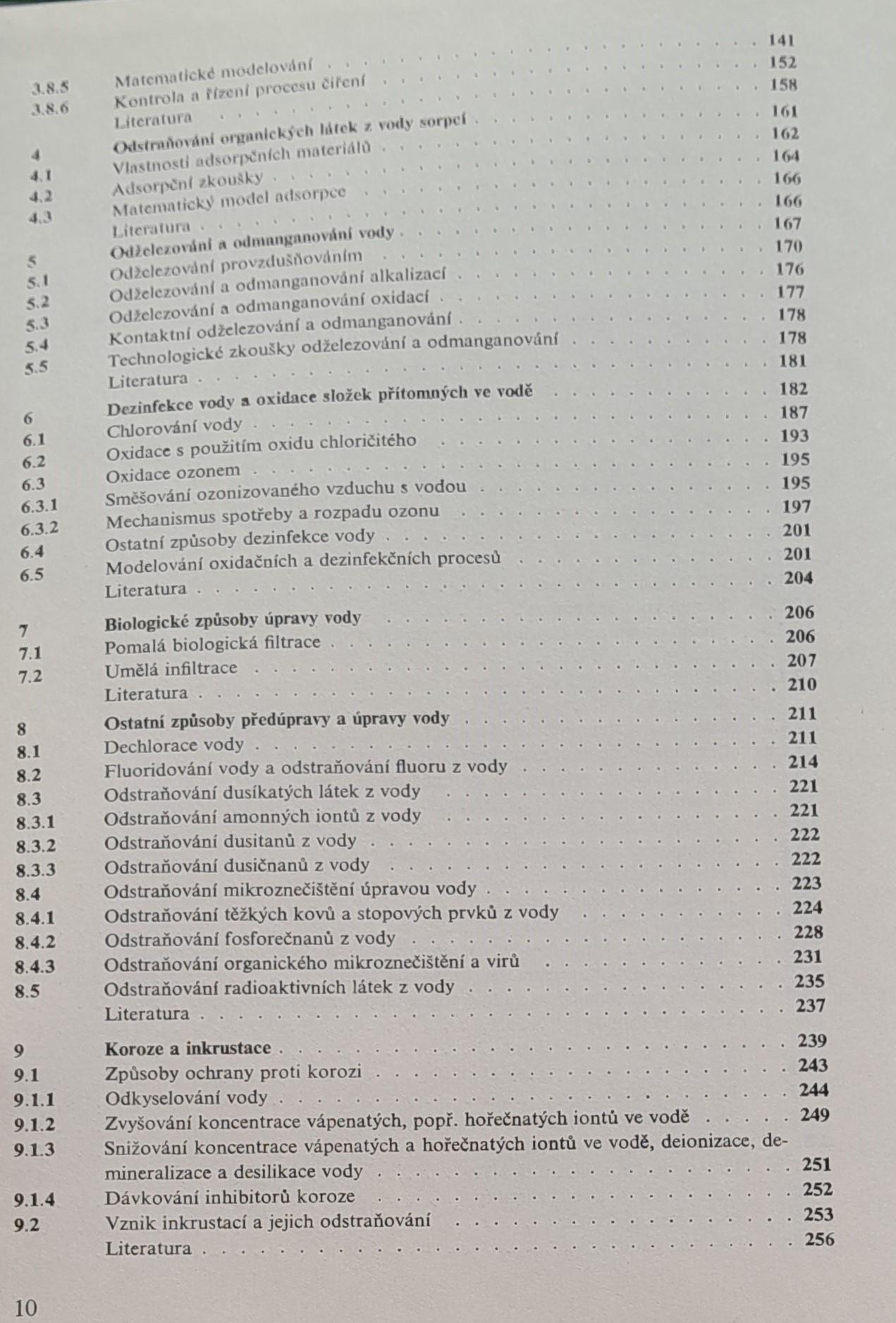 Chemické a technologické procesy úpravy vody / Ochrana životního prostředí