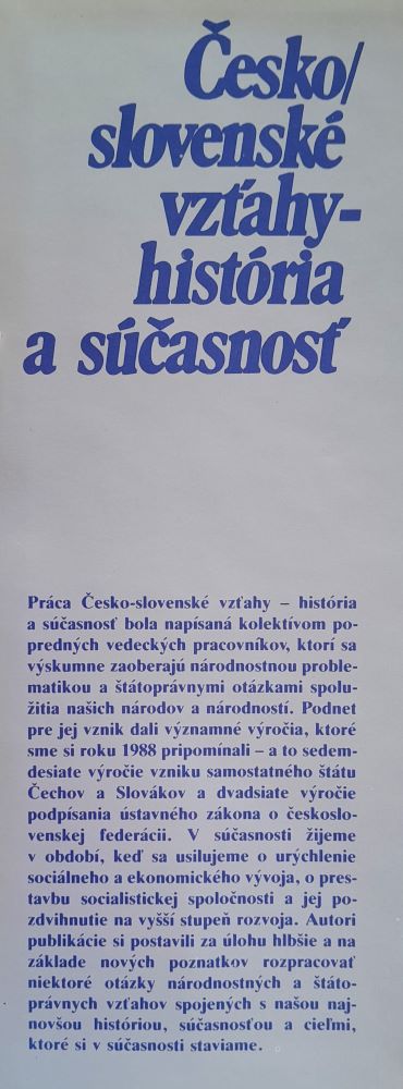 Česko slovenské vzťahy - história a súčasnosť