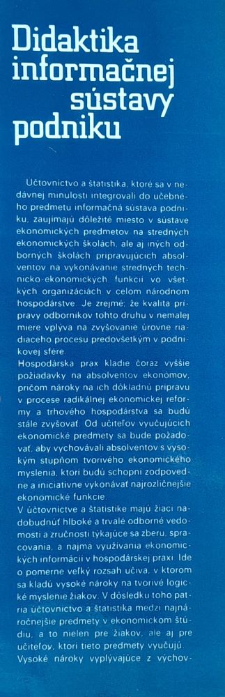 Didaktika informačnej sústavy podniku