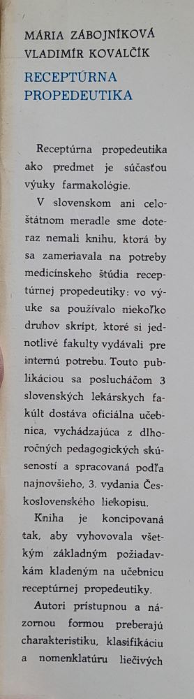 Receptúrna propedeutika / Edícia Učebnica pre lekárske fakulty