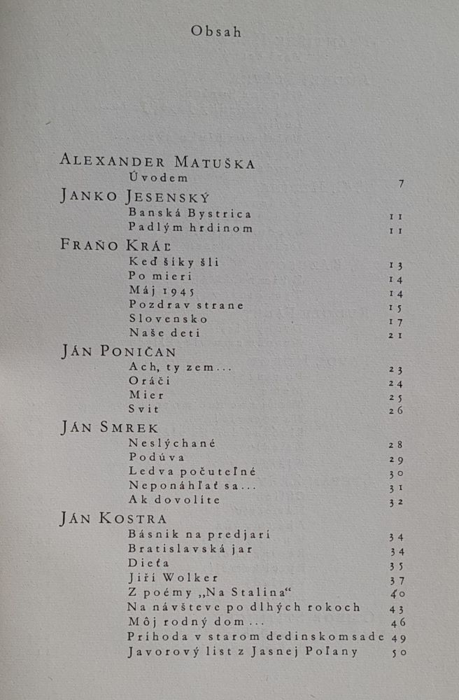 Slovenské jaro / Ze slovenské poesie 1945 - 1955