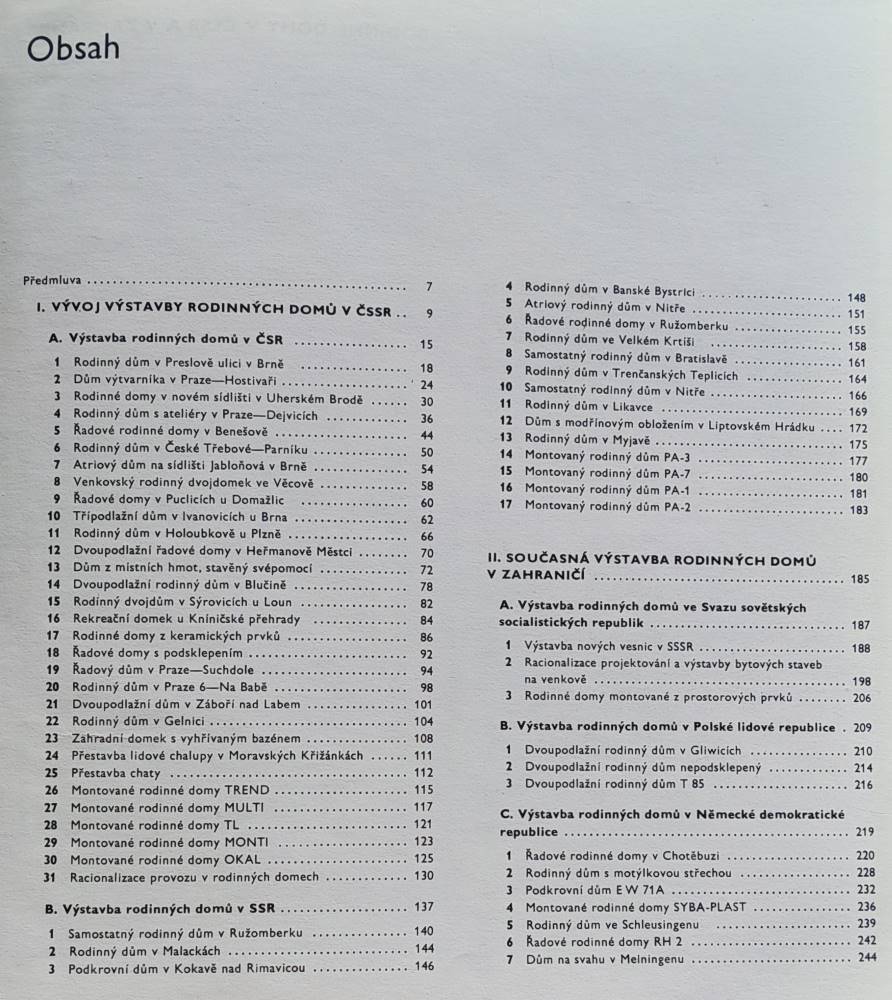 Rodinné domy v ČSSR a v zahraničí