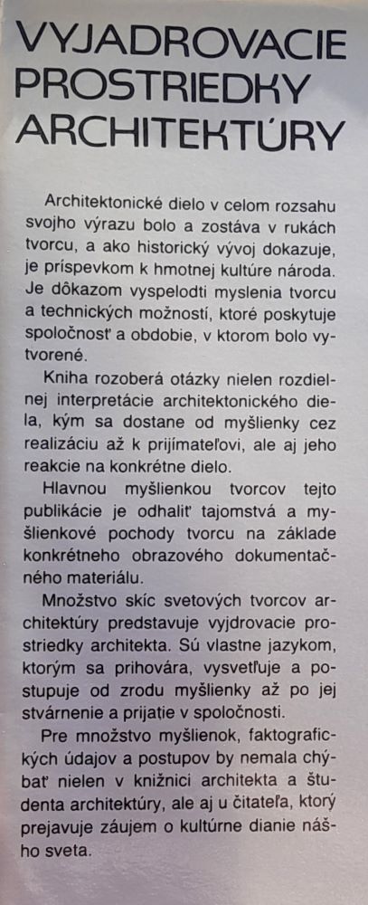 Vyjadrovacie prostriedky architektúry / Spôsoby grafického prejavu