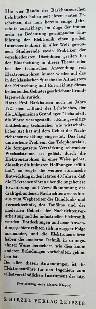 Lehrbuch der Elektronenrohren und ihrer technischen Anwendungen