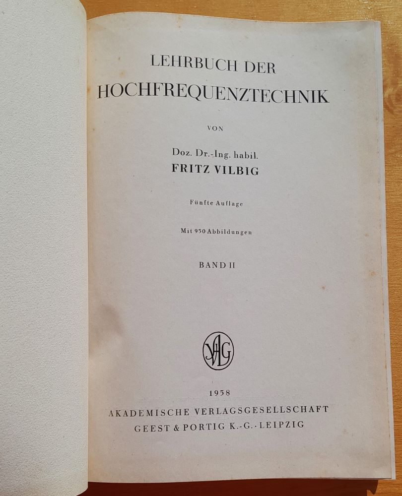 Lehrbuch der Hochfrequenztechnik 1.+ 2. / 5. Auflage