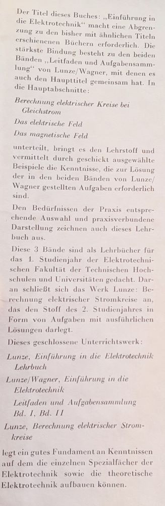 Einfuhrung in die Elektrotechnik / Annerkanntes Hochschullehrbuch / Lehrbuch fur Elektrotechnik als Hauptfach