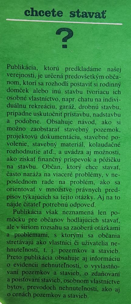 Chcete stavať?