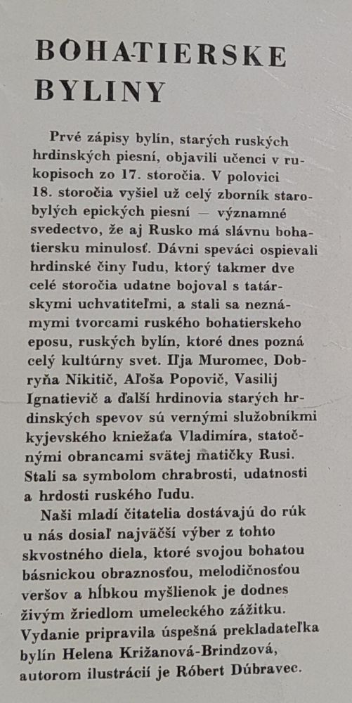 Bohatierske byliny / Pradávne príbehy