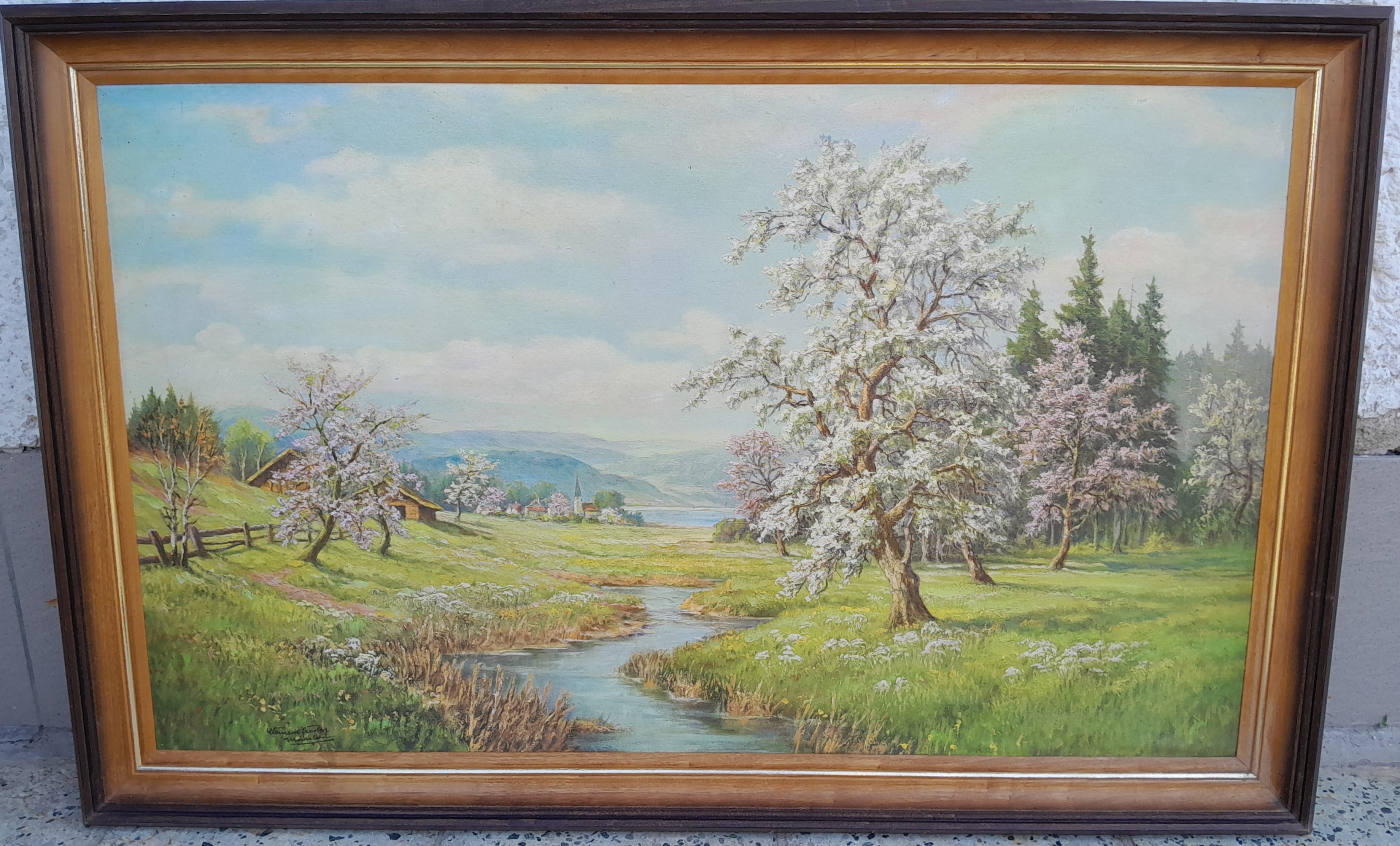 Jarná krajinka - Drevený rám - Obraz