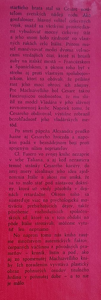 Cesare Borgia / Postavy a osudy