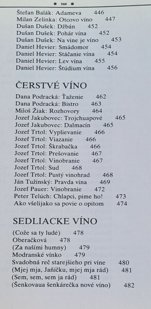 Chvála vína / Víno v slovenskej poézii