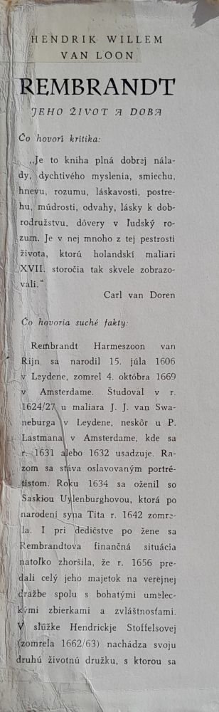 Rembrandt / Jeho život a doba / SPKK