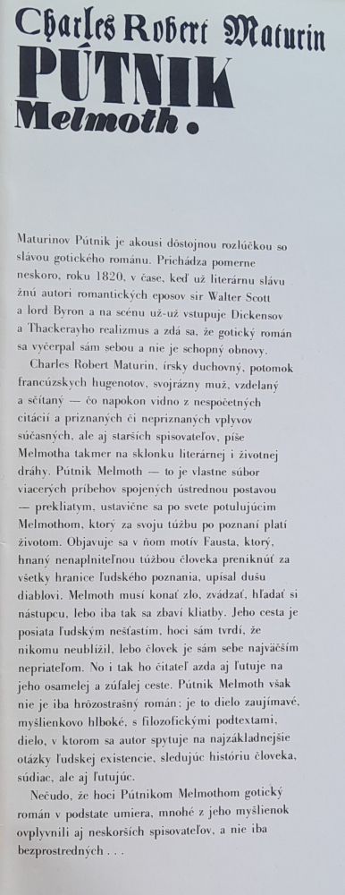 Pútnik Melmoth - Mních - Gotický román - Edícia Výber