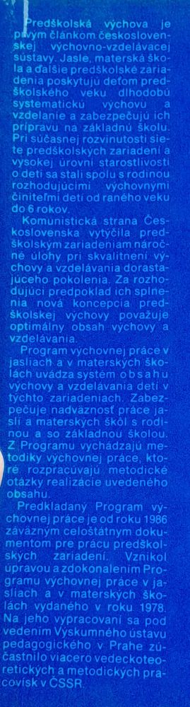 Program výchovnej práce v jasliach a v materských školách