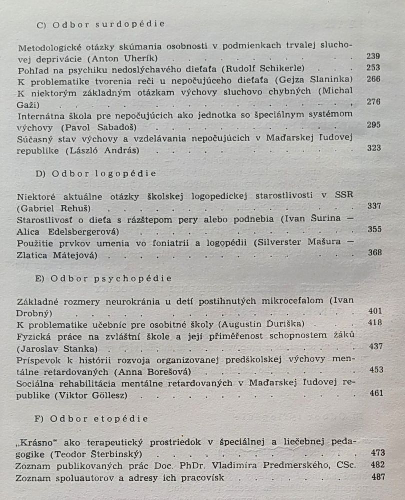 K aktuálnym otázkam špeciálnej pedagogiky - Základné pedagogické a psychologické diela