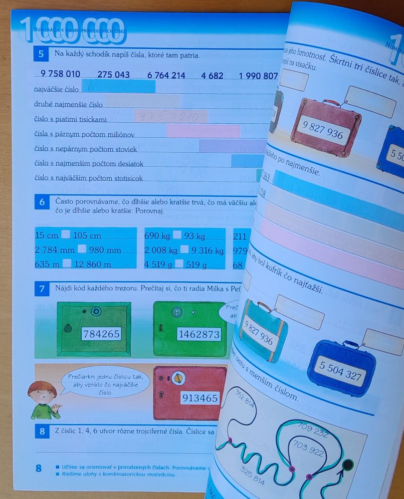 Matematika pre 1. ročník základnej školy, pracovný zošit, 1. a 2. časť