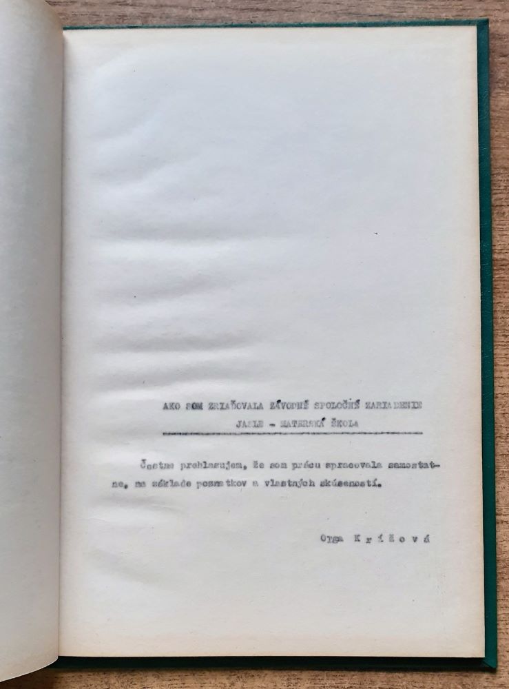 Záverečná práca - ako som zriaďovala Jasle