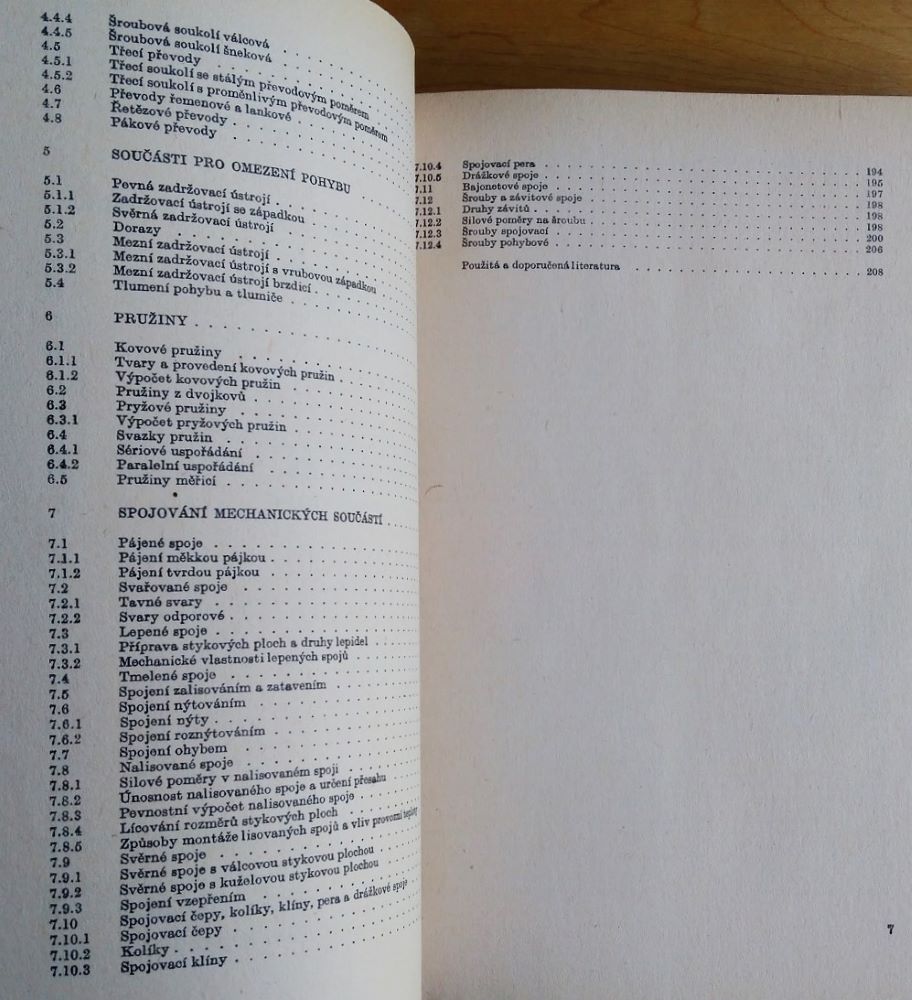 Základní mechanické součásti přístrojú