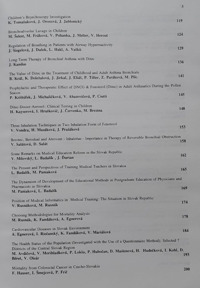 Proceedings / Health and quality of life in changing Europe in the year 2000