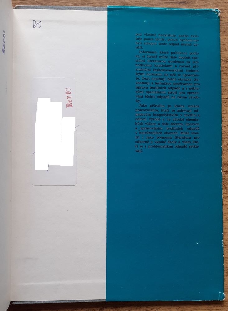 Textilní druhotné suroviny / Ziskávání, opracování a zpracování textilních odpadú