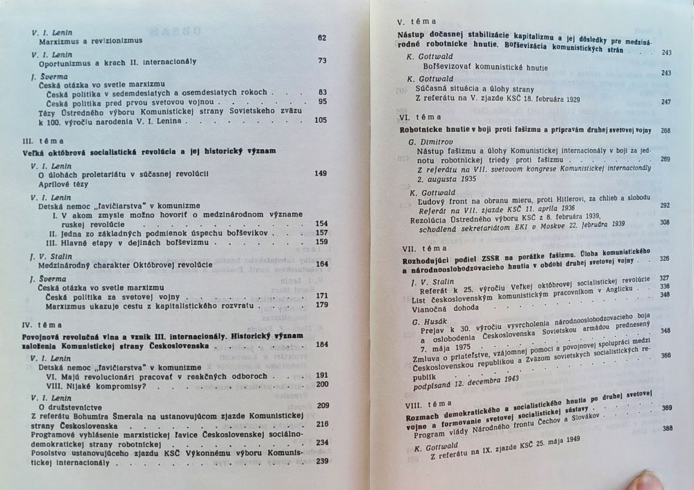 Čítanka k dejinám medzinárodného robotníckeho hnutia a komunistickej strany Československa / Študijná pomôcka pre vysoké školy