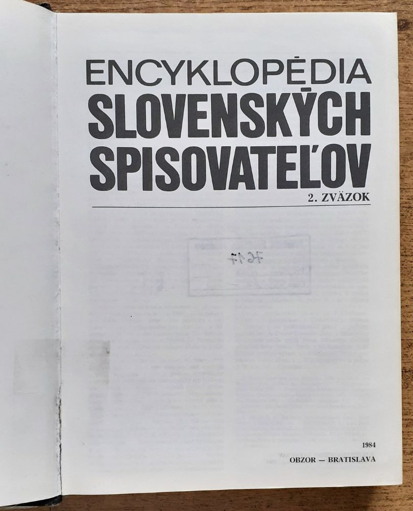 Encyklopédia slovenských spisovateľov 1. 2.
